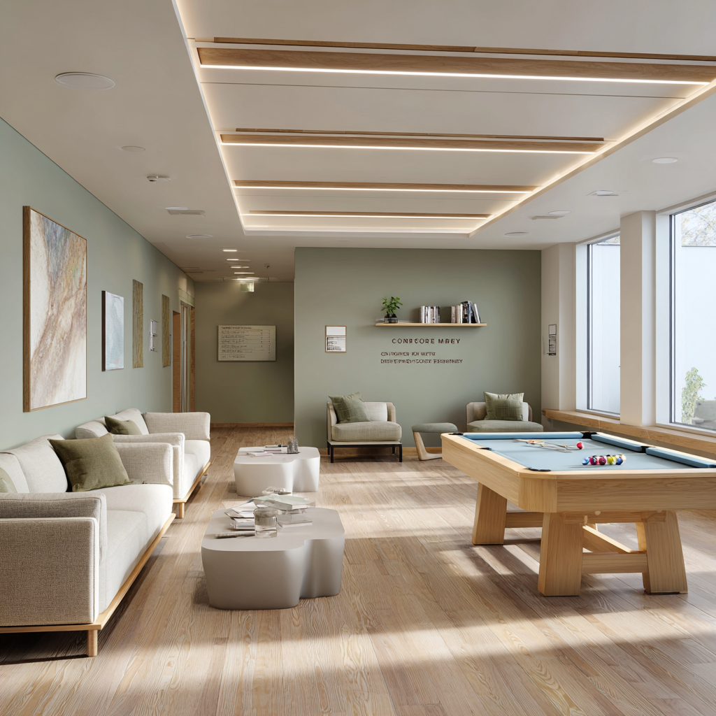 Welcoming residential suite at TMC Helpline in Oceanside, California
